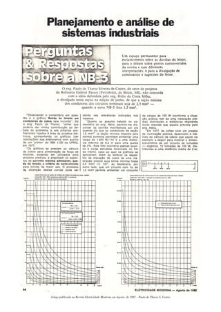 Artigo publicado na Revista Eletricidade Moderna em Agosto de 1982 – Paulo de Tharso S. Castro
 