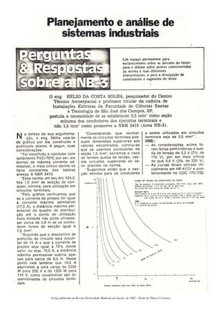Artigo publicado na Revista Eletricidade Moderna em Agosto de 1982 – Paulo de Tharso S. Castro
 