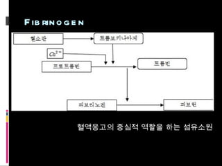 Fibrinogen 혈액응고의 중심적 역할을 하는 섬유소원 