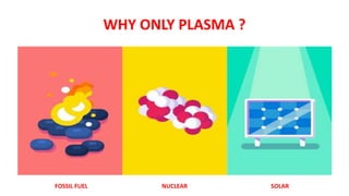 WHY ONLY PLASMA ?
FOSSIL FUEL NUCLEAR SOLAR
 