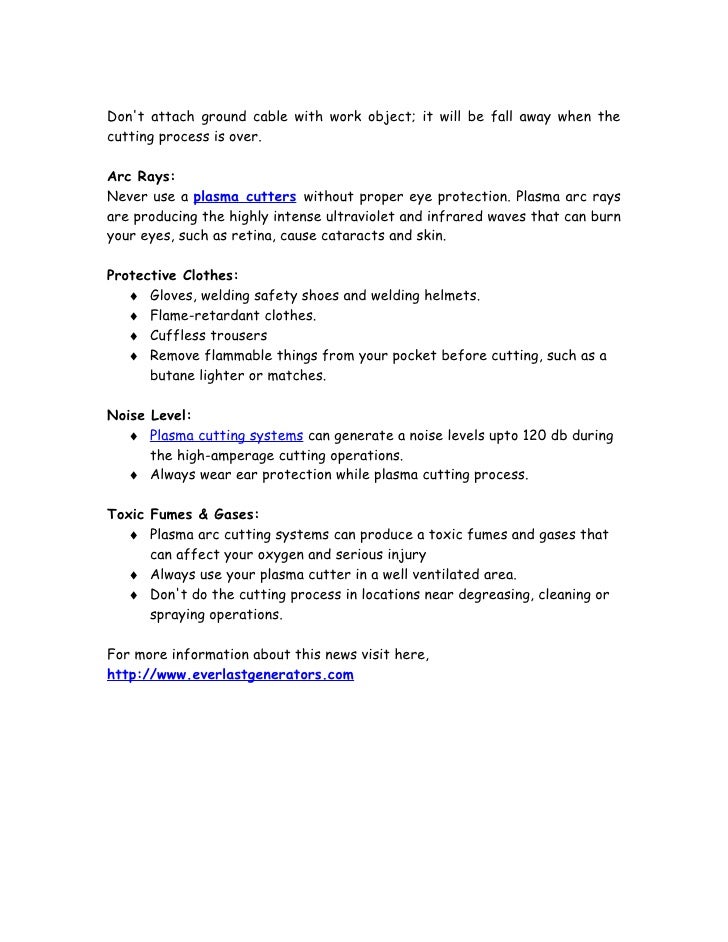 Plasma Cutting Safety Tips