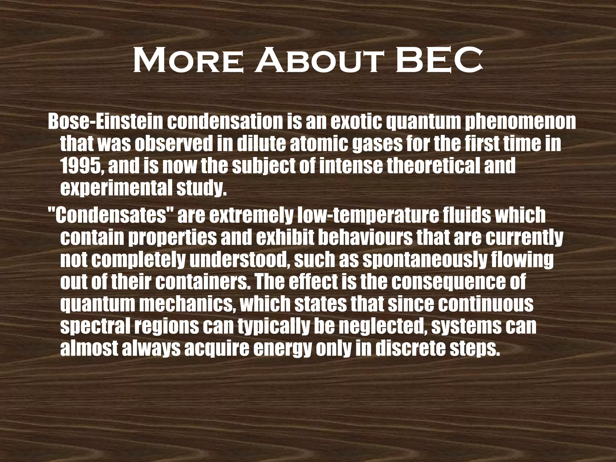 Plasma and bose einstein condensate | PPT