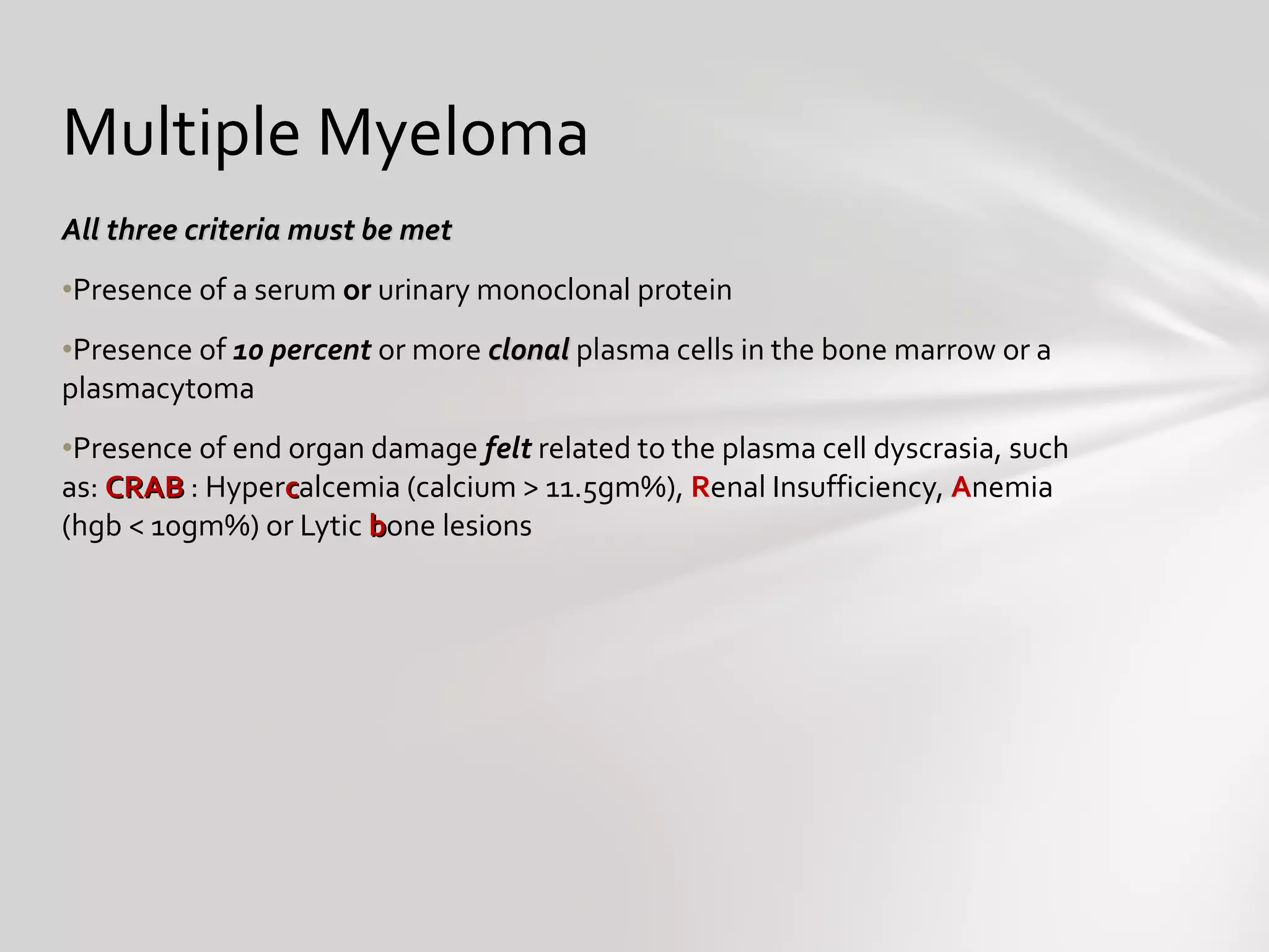 Plasma cell disorders ppt | PPT