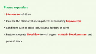 PLASMA EXPANDERS AND FLUIDS PHARMACOLOGY.pptx