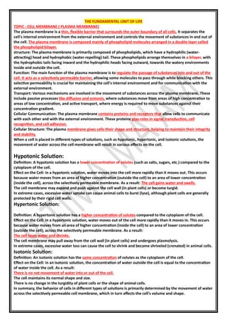 PART 1 - CHAPTER 1 - CELL THE FUNDAMENTAL UNIT OF LIFE | PDF