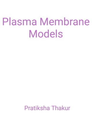 Plasma Membrane Models 
