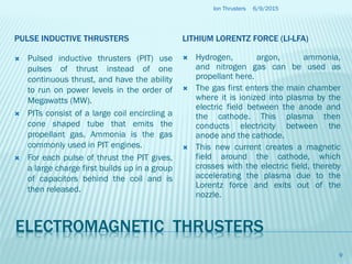 ION THRUSTERS (an application of plasma physics) ppt | PDF