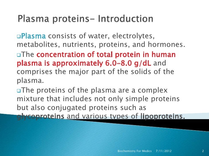 plasma proteins plasma proteins
