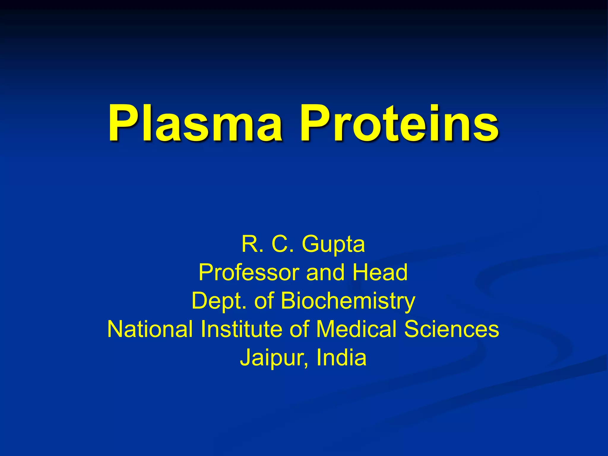 Blood Plasma Proteins Ppt