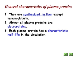 Plasma Proteins presentation for university | PPT