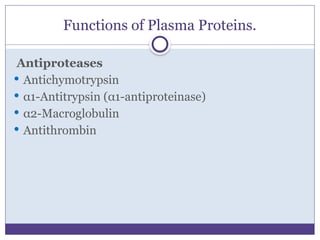PLASMA PROTEINS biochemistry students pptx | PPTX