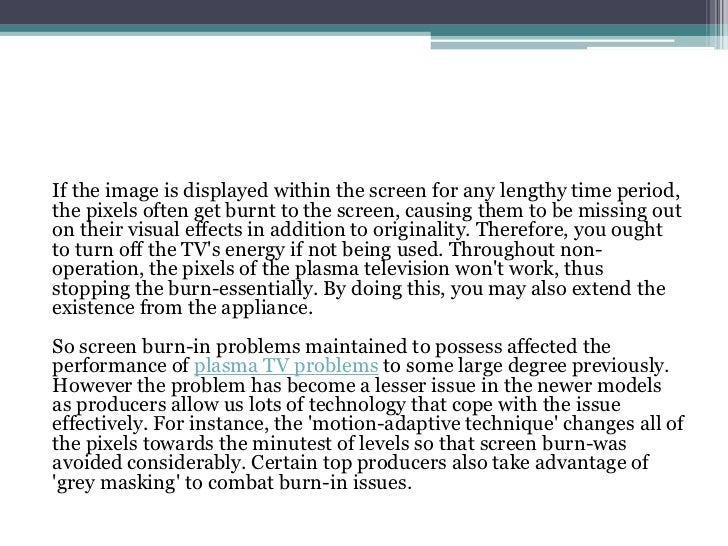 Plasma tv problems