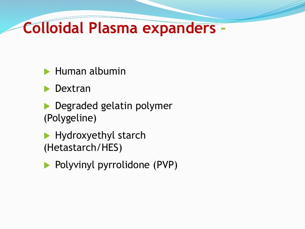 Plasma volume expanders