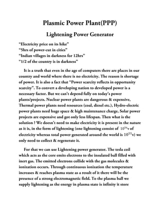 Lightening Power Generator(PPP)