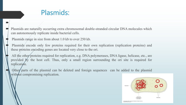 PLASMIDS AND VECTORS | PPTX