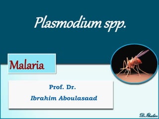 Plasmodiumspp.
Prof. Dr.
Ibrahim Aboulasaad
Malaria
 
