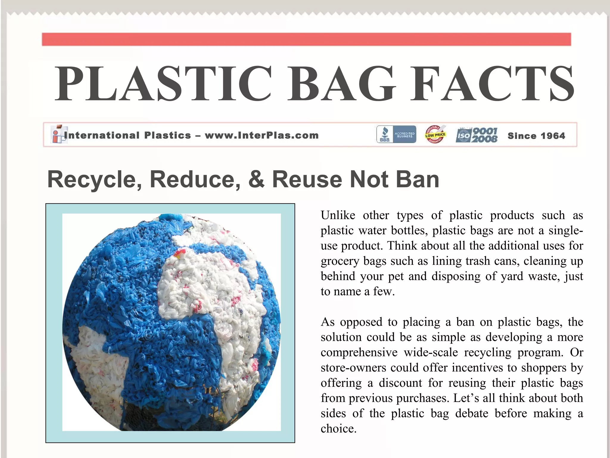 Plastic Bag Facts PPT
