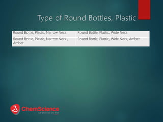 Round Bottle, Plastic, Narrow Neck Round Bottle, Plastic, Wide Neck
Round Bottle, Plastic, Narrow Neck ,
Amber
Round Bottle, Plastic, Wide Neck, Amber
 