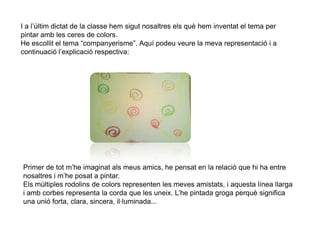 Durant la setmana extraordinària vaig estar malalta i vaig faltar tots els dies menys  el de l’acompanyament d’una noia de pràctiques a una escola, i el dia de l’auditori.Quan la professora ens va explicar el que teníem que fer amb la tinta xina vaig quedar plasmada i vaig representar el que vaig poder.Però uns dies més tard vaig anar pel meu comte a veure l’exposició de l’Eugènia Balcells, i al tornar vaig representar sobre la cartolina més informació.En un principi, molts dels traços i línees representen la meva impotència durant la setmana extraordinària, la meva ràbia per no poder formar part d’aquells dies que diuen i estic segura, van ser tan fantàstics.