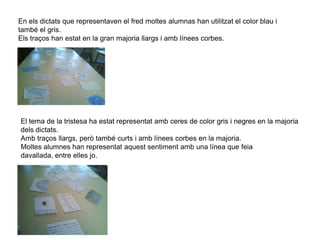 45162371:Les passes que he fet durant la setmana. A mesura que desapareixen vol dir que em recupero de la malaltia.2:  Positivitat en pensar que em recuperaria aviat.3: Relaxació en el museu de l’Eugènia Balcells.4: Companyerismedurant la setmana.5:Melodia i harmonia a l’auditori.6:Ganes de voler veure-ho tot7: La rapidesa a l’escola dels nens.