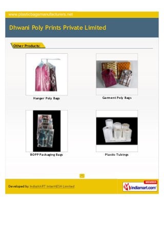 Dhwani Poly Prints Private Limited

 Other Products:




            Hanger Poly Bags    Garment Poly Bags




          B...
