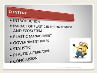PLASTIC BAN IN INDIA | PPTX