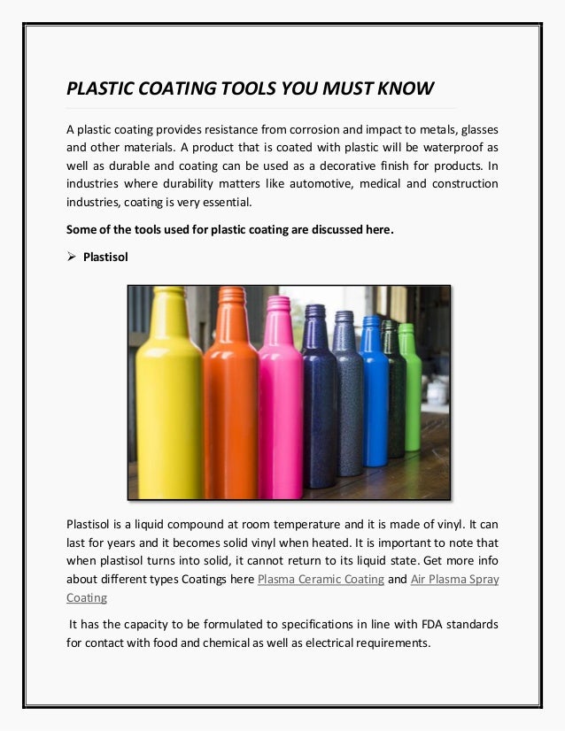 Plastic coating tools you must know