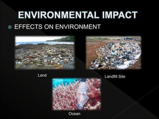  EFFECTS ON ENVIRONMENT
Land Landfill Site
Ocean
 