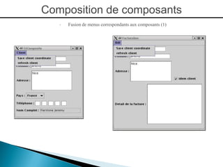Composition de composants 
"Fusion de menus correspondants aux composants (1) 
 
