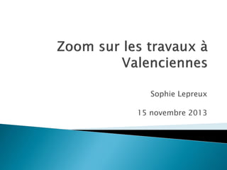 Sophie Lepreux 
15 novembre 2013  