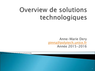 Anne-Marie Dery
pinna@polytech.unice.fr
Année 2015-2016
1
 