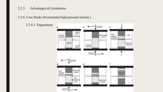 2.2.3. Advantages & Limitations
2.2.4. Case Study (Incremental high pressure torsion )
2.2.4.1. Experiment
 