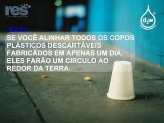 *FATO SE VOCÊ ALINHAR TODOS OS COPOS PLÁSTICOS DESCARTÁVEIS FABRICADOS EM APENAS UM DIA, ELES FARÃO UM CIRCULO AO REDOR DA TERRA. 