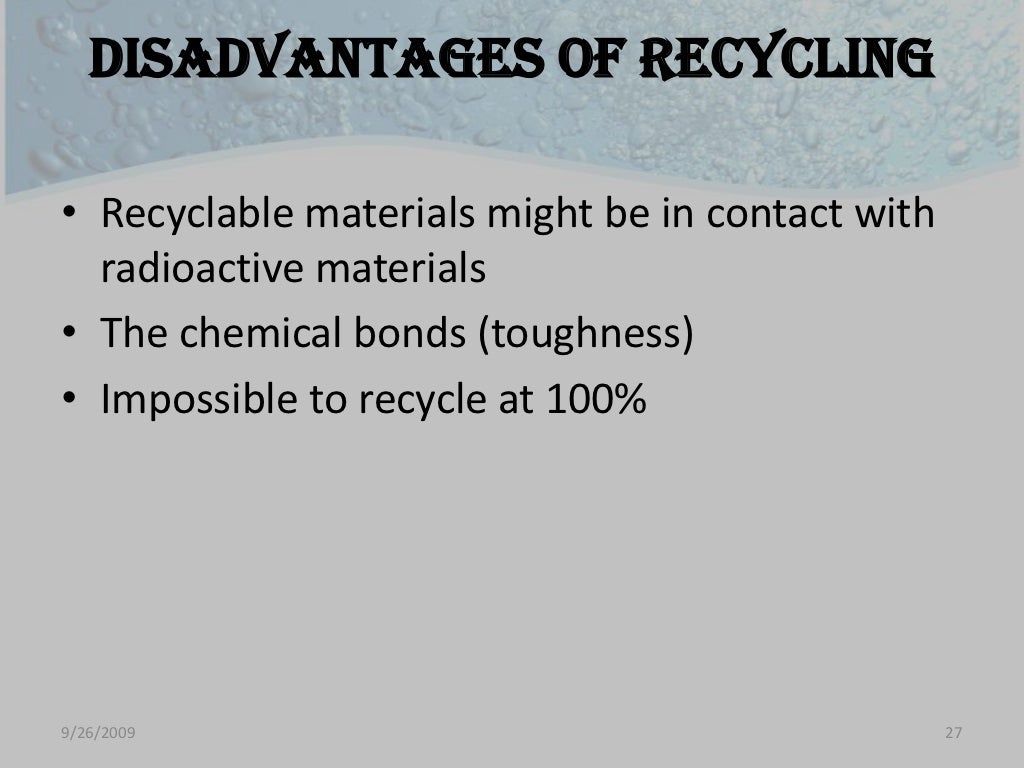 Plastics Disadvantages & Recycling