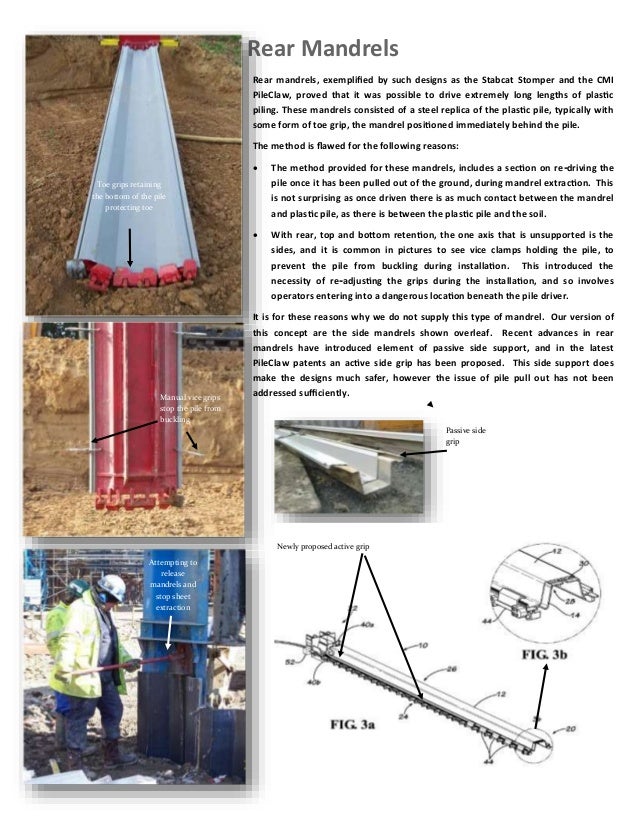 The Hammerman Equipment Piling Mandrels for Plastic Sheet Piling