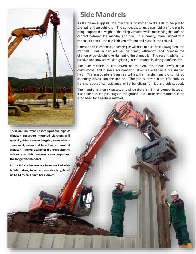 the hammerman equipment piling mandrels for plastic sheet piling vinyl sheet piling cost
