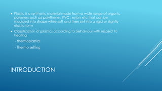 Plastic Introduction With Reference Plastics as a building material | PDF
