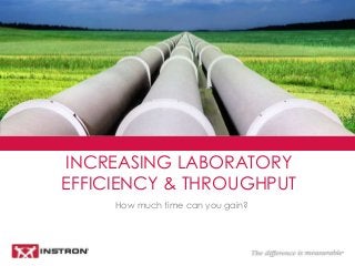 INCREASING LABORATORY
EFFICIENCY & THROUGHPUT
How much time can you gain?
 