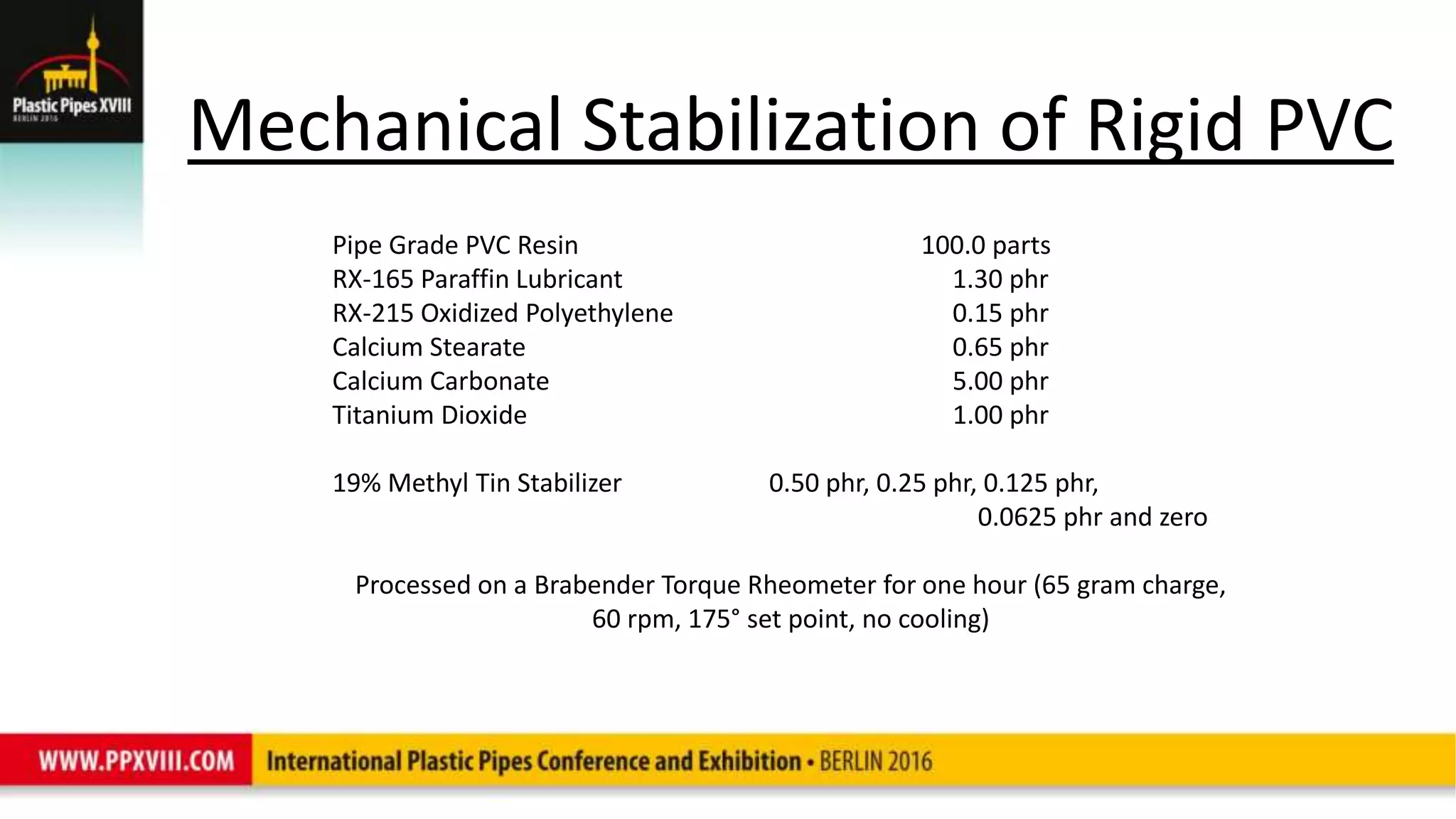 Mechanical Stabilization of Rigid PVC Compositions | PPTX | Chemistry ...