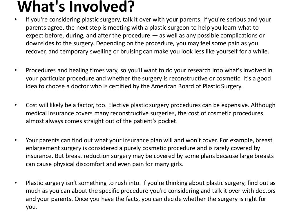 Plastic Surgery What is plactic surgery Why Do Teens Get Plastic