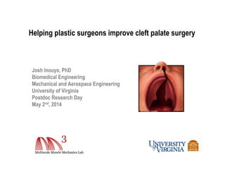 Helping plastic surgeons improve cleft palate surgery
Josh Inouye, PhD
Biomedical Engineering
Mechanical and Aerospace Engineering
University of Virginia
Postdoc Research Day
May 2nd, 2014
mayo.com	
  
 