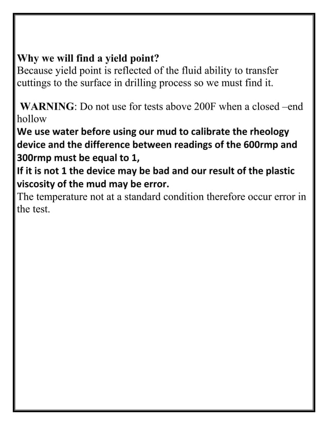 Plastic viscosity(mud properties test)