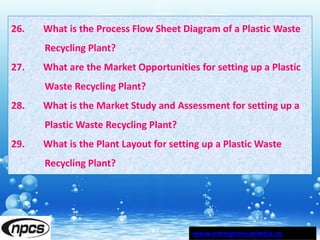 Recycling of Waste Plastics: Starting a Business, How to Start a ...