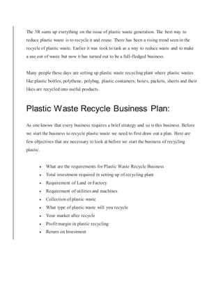 Plastic waste recycling plant | DOCX
