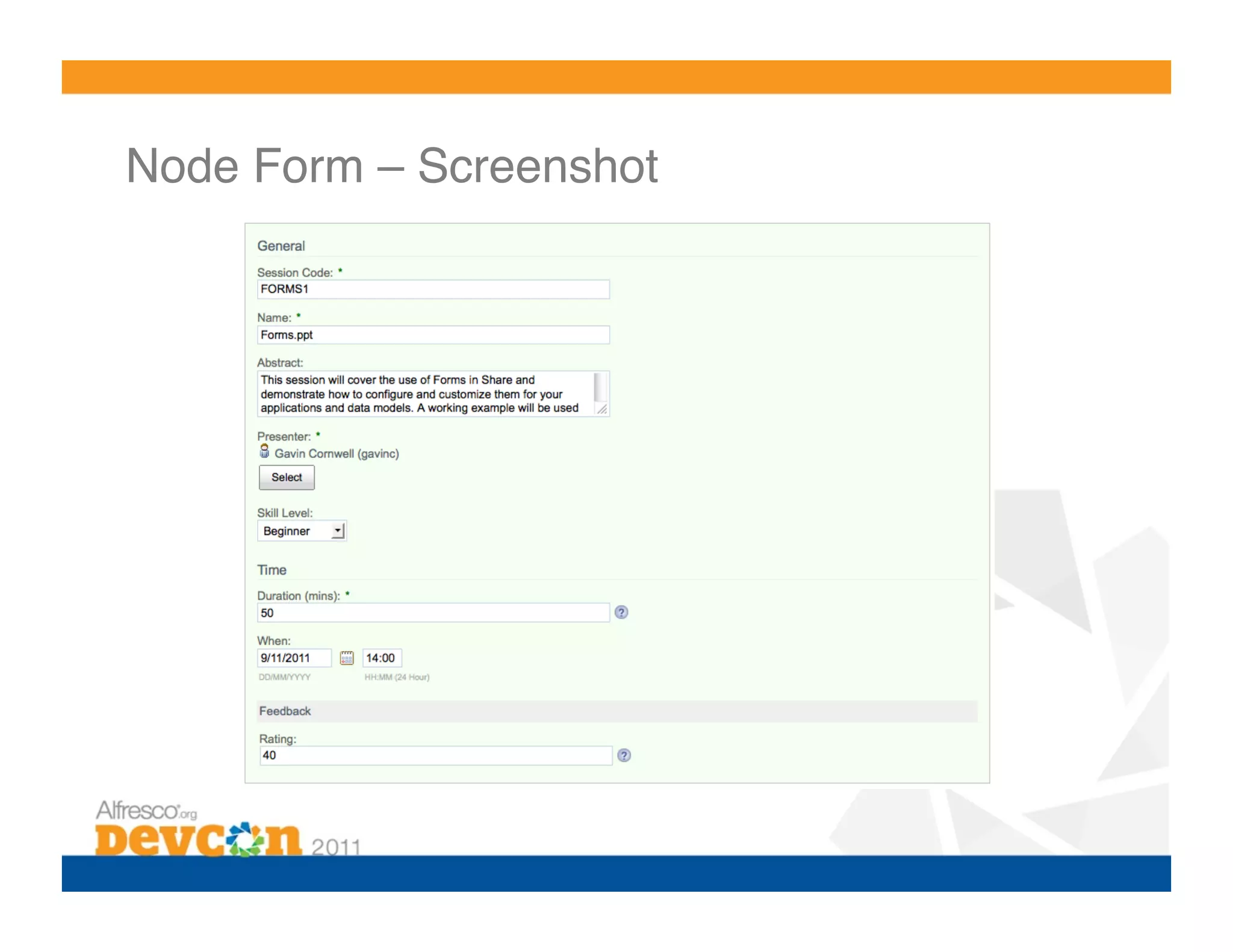 Node Form – Screenshot ! 