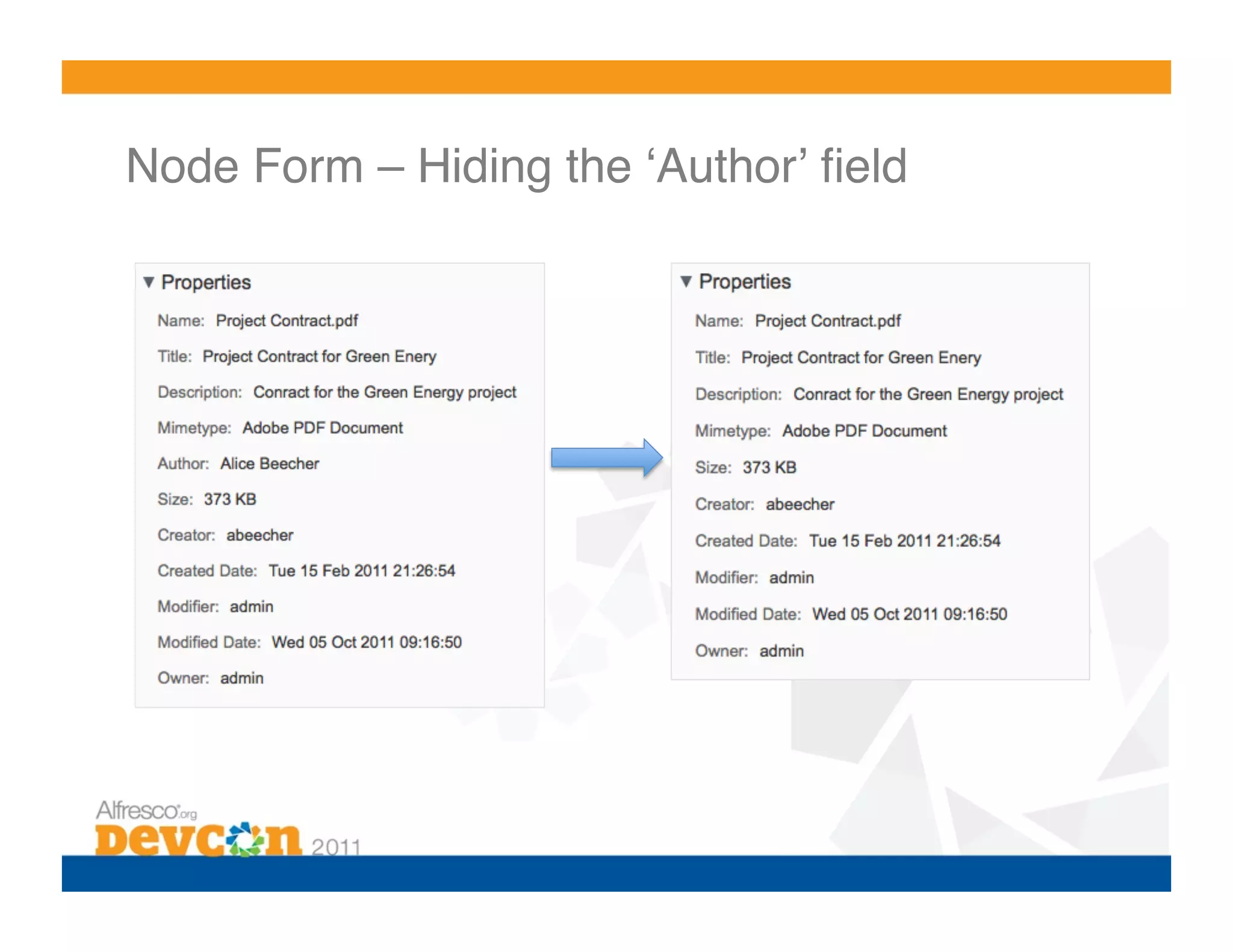 Node Form – Hiding the ʻAuthorʼ ﬁeld! 