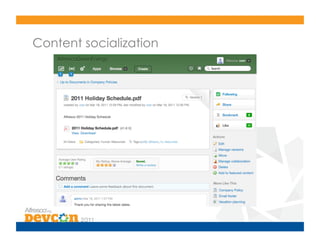 Content socialization
 