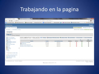 Trabajando en la pagina
 