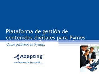 Plataforma de gestión de contenidos digitales para Pymes Casos prácticos en Pymes: 