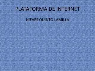 PLATAFORMA DE INTERNET
   NIEVES QUINTO LAMILLA
 
